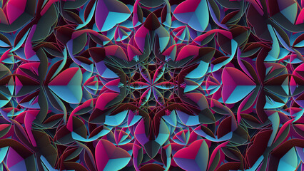 Abstract geometric leaves.
