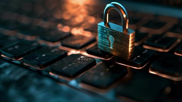 A closeup of a padlock on a laptop symbolizing the need for robust encryption and secure access controls to prevent unauthorized access to data.