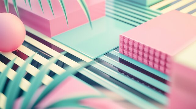 Clean and modern 4K HD composition featuring geometric elements and a palette of pastel colors, creating an inviting and polished desktop background.