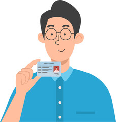 verification selfie with id card illustration