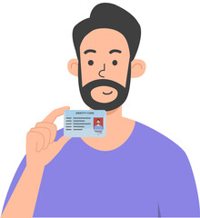 verification selfie with id card illustration