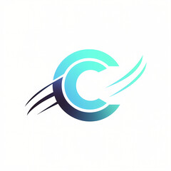 Obraz premium Letter C Blue And Teal 