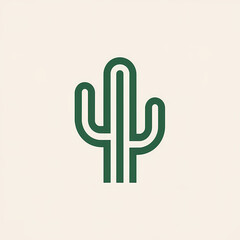 Green Cactus Outline Art
