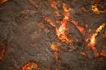 Fire lava. Hot stream. Lava flow.