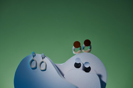 Beautiful Classic Elegant blush polymer clay earrings