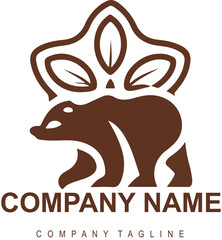 Vector minimalist bear logo design for a fictitious brand named lorem ipsum