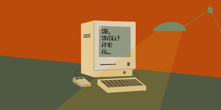 Illustration of an old computer