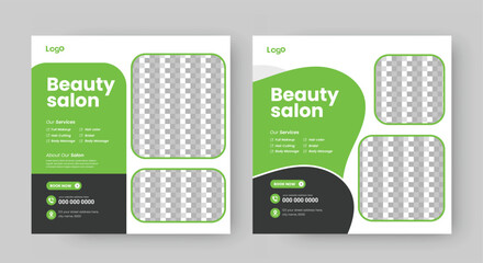 Beauty Center & Spa Social Media Banner and Flyer Template Design
