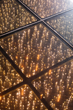 Floor with bright golden lights