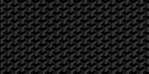 Minimal modern cube tile and mosaic wall grid backdrop hexagon technology transparent wallpaper background. black and gray geometric block cube structure backdrop grid triangle texture vintage design.