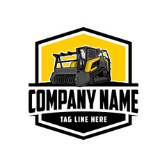 mulching machine illustration, Land Clearing Mulcher vector art