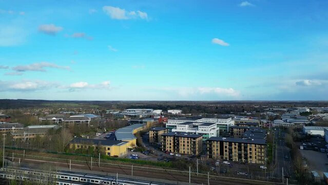 Aerial Time Lapse Footage of Central Dagenham London City of England UK During Sunset. March 2nd, 2024