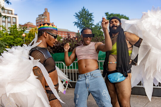 Portrait Of Gay Community During New York Pride March.