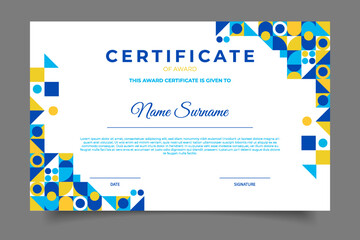 modern geometric business certificate template design