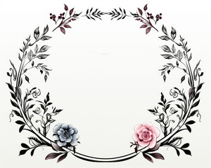Fototapeta na wymiar Ornament floral frame, style frame elegant and unique, decoration of greeting cards. ighting,
