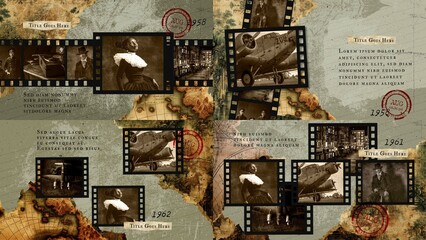 Vintage Documentary Timeline Slideshow Template - obrazy, fototapety, plakaty
