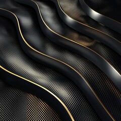 illustrator of Black and gold metal 3D modern luxury futuristic background --v 6 Job ID: bf5ab138-ab09-42be-a634-877d321b3425