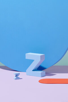 "Z" text stand on podium for your product showcase.