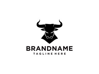 bull logo vector. bull head logo design. bull head mascot logo. horn bull vector