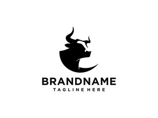 bull logo vector. bull head logo design. bull head mascot logo. horn bull vector