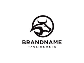 bull logo vector. bull head logo design. bull head mascot logo. horn bull vector