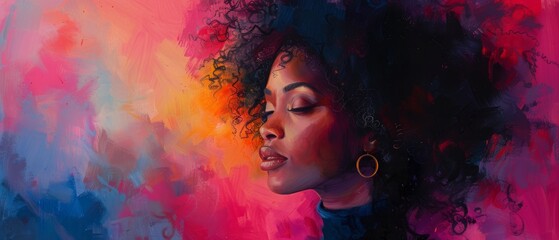 Colorful illustration of African American woman