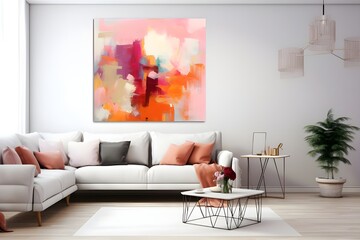 Abstract Oil Painting on Canvas: An expressive and vibrant abstract oil painting, adding a touch of sophistication to any space.

