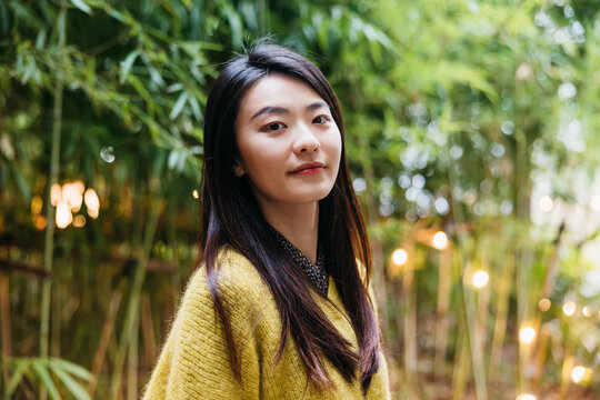 Portrait of Woman in Bamboo Garden

Description: