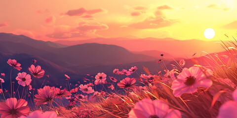 Sunlit Sonata Nature S Charming Harmony Resounds In The Radiant Spring Background - obrazy, fototapety, plakaty