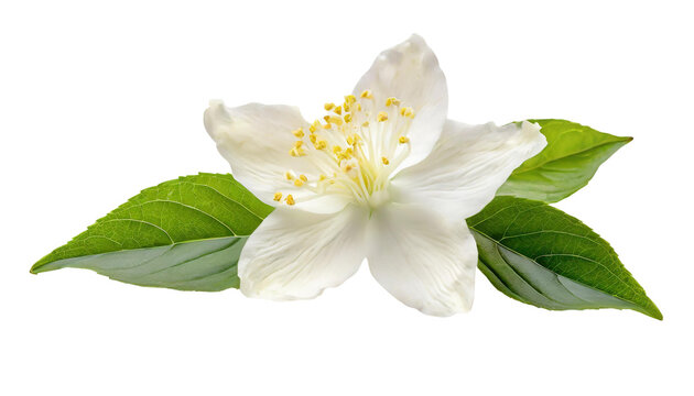 White jasmine flower isolated on transparent background.