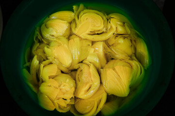 Pickled mustard greens in the fresh market of Nakhon Sawan Province
