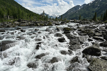 Rapid flow river