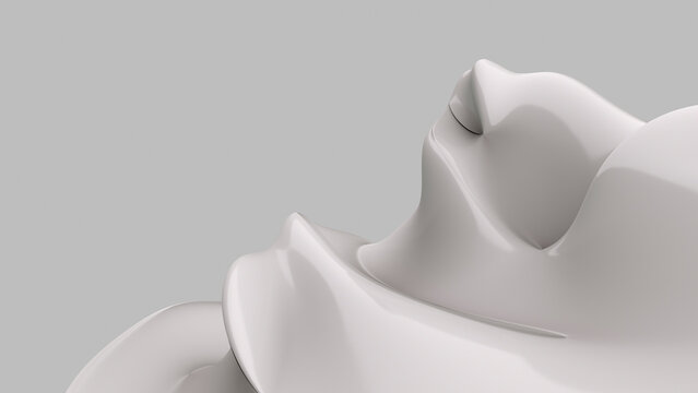 3D render of a modern abstract sculpture