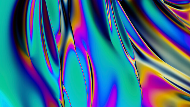 Fototapeta Abstract 3D render of holographic fractals