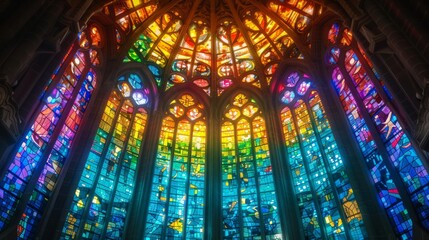 Spectrum of Divinity,Church's Stained Glass Panorama