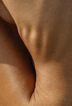 Close up photo of the skin texture of woman's  body