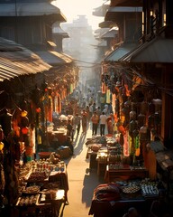 View of the street of Kathmandu in the morning