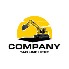 mini excavator company  logo vector image	