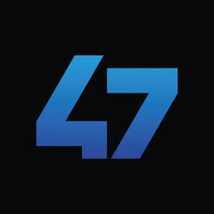 letter 47 logo design