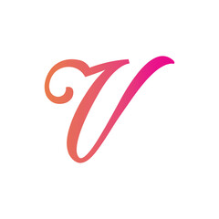letter v with love shape logo design