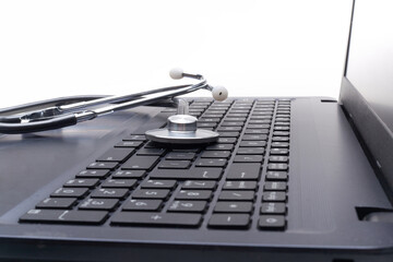 Medical Monitoring: Stethoscope on a Notebook