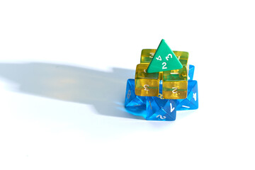 Assorted Dice: Varied Colors and Shapes for Gaming and Chance