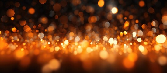 A blurry view of multiple yellow lights shining brightly in the dark, creating a warm and glowing atmosphere. The lights appear out of focus, casting a hazy and dreamy effect.
