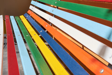 Rainbow-Colored Park Bench: Symbol of Inclusivity