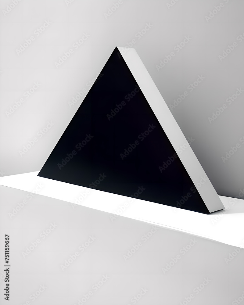 Aufkleber abstract 3d rendering of black pyramid on white background. modern minimalistic design.