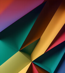 Colorful origami paper background, 3d rendering. Computer digital drawing.