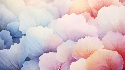 Fotobehang Colorful pastel seashells, watercolor background postcard © kichigin19