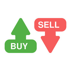 Trading Buy Sell Colored Green Red
