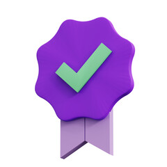 check mark button icon 3d render