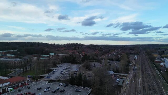High Angel View of Central Welwyn Garden City of England Great Britain.